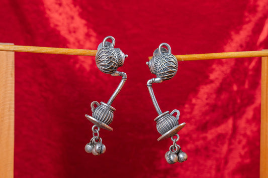 German Silver Kettle Pouring Tea with Dangling Beads