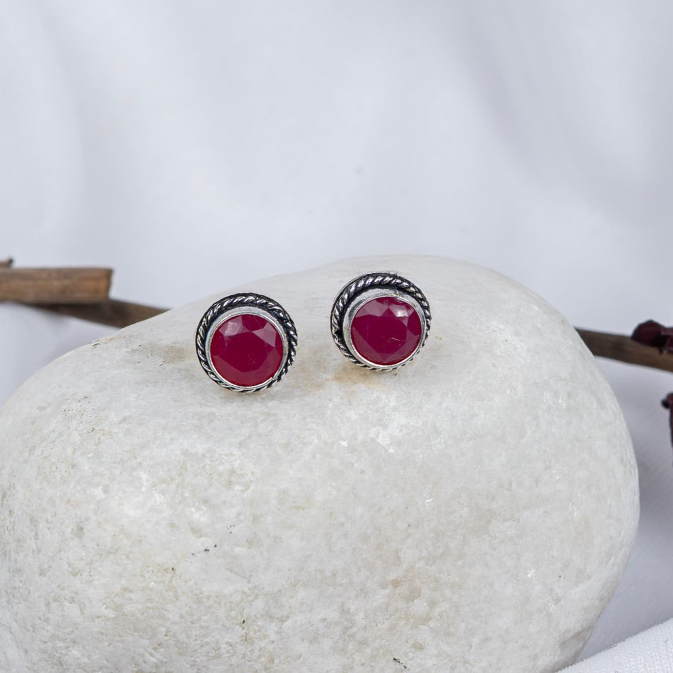 Oxidised Earring with Multicolor Cabochons (Pack Of 10)