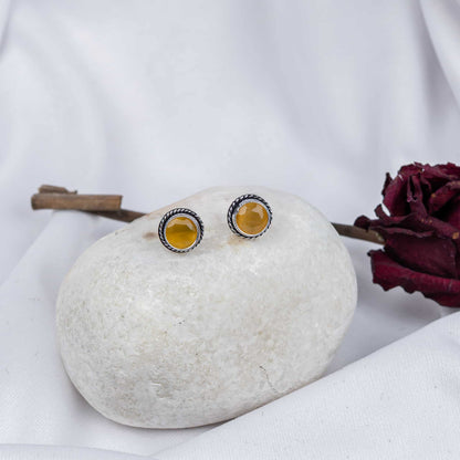 Oxidised Earring with Multicolor Cabochons (Pack Of 10)