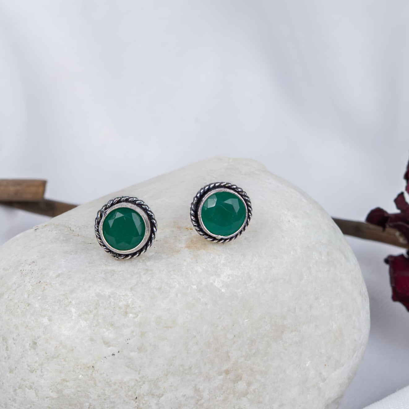 Oxidised Earring with Multicolor Cabochons (Pack Of 10)