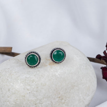 Oxidised Earring with Multicolor Cabochons (Pack Of 10)