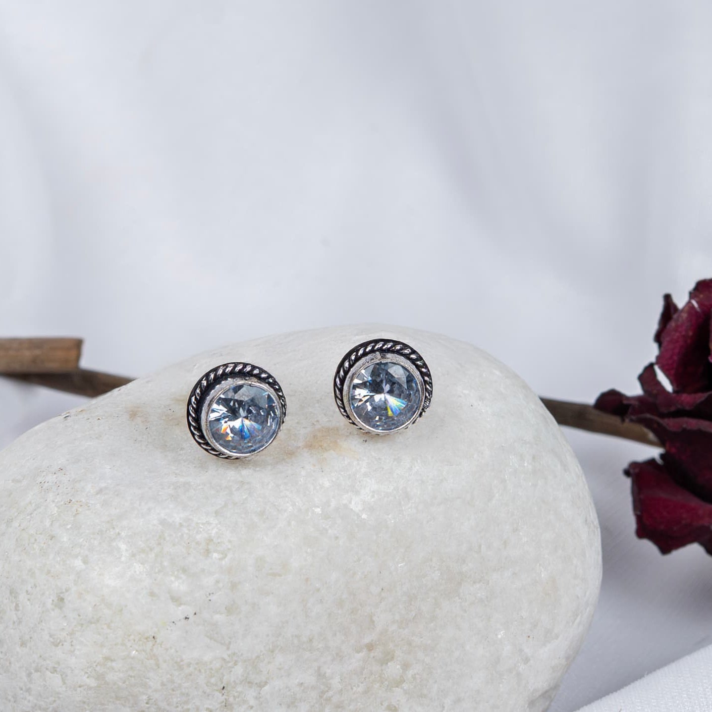 Oxidised Earring with Multicolor Cabochons (Pack Of 10)