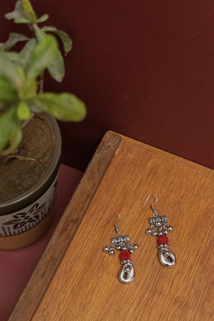 Oxidised Floral Charm with Dangling Silver Kodi