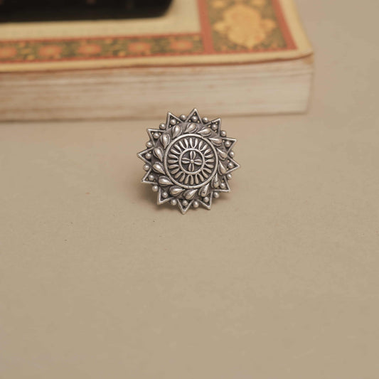 German Silver Mandala Ring