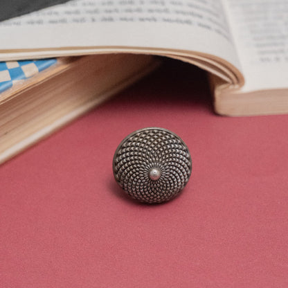 German Silver Dome Adjustable Ring