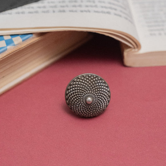 German Silver Dome Adjustable Ring