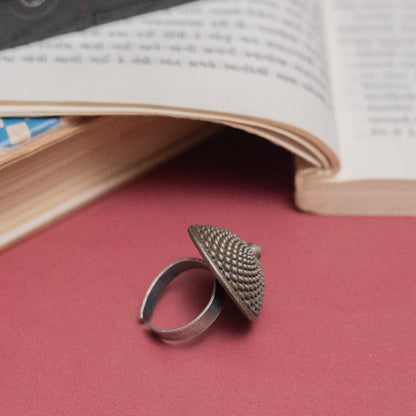 German Silver Dome Adjustable Ring