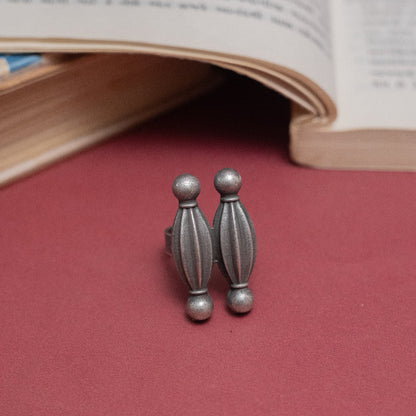 Oxidized Silver Tribal Pod Ring