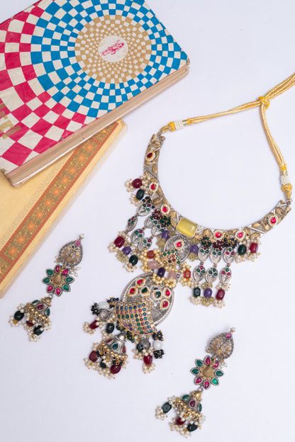 Emerald Grandeur Kundan & Pearl Statement Set