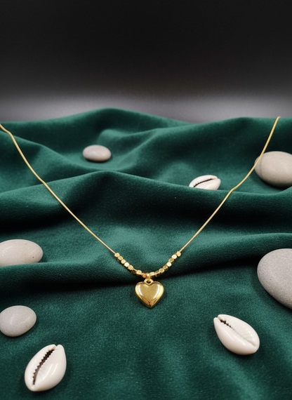 Golden Heartbeat Charm Necklace