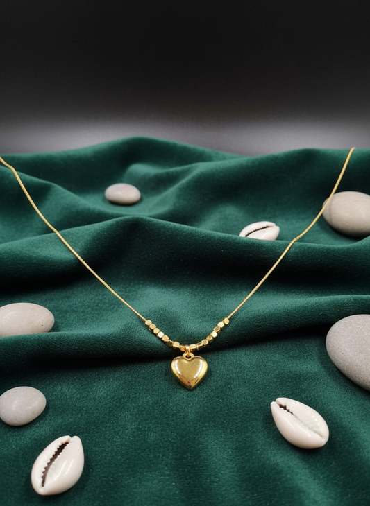 Golden Heartbeat Charm Necklace