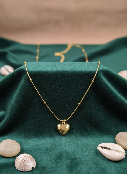 Golden Heart Charm Necklace