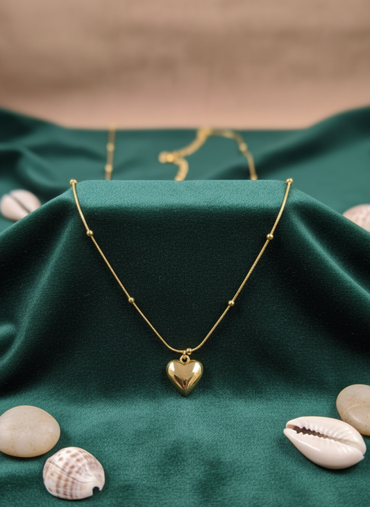 Golden Heart Charm Necklace