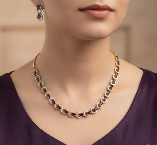 Royal Amethyst Teardrop Necklace