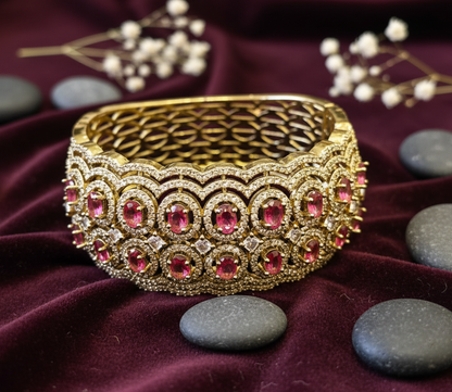 Regal Ruby Embrace American Diamond Bracelet