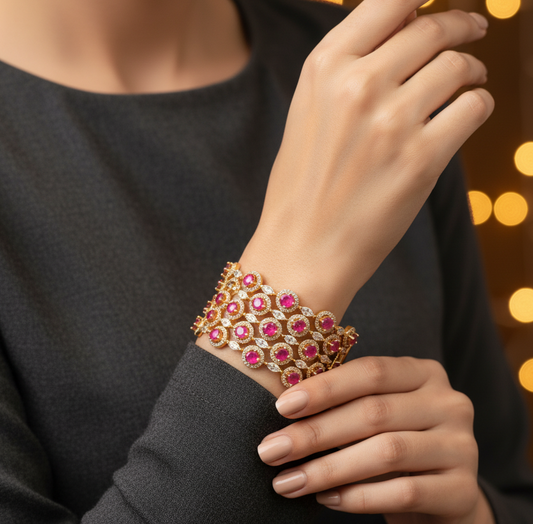 "Crimson Tide" American Diamond Bracelet