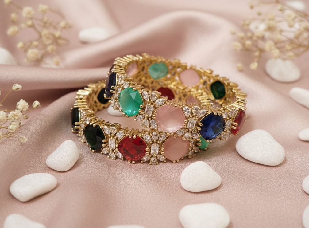 Aura Gemstone Ensemble Bangles