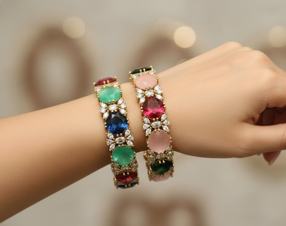 Aura Gemstone Ensemble Bangles