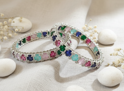 Dazzling Multi-Color American Diamond Bangles