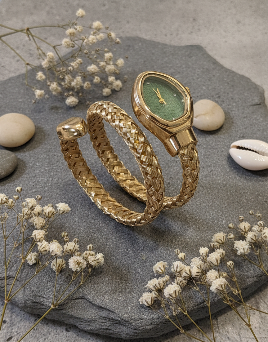 Emerald Serpent Weave Watch