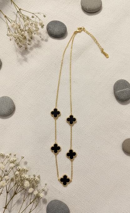 Elegant Clover Charm Gold Necklace