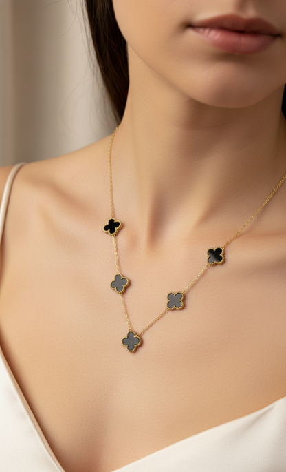 Elegant Clover Charm Gold Necklace