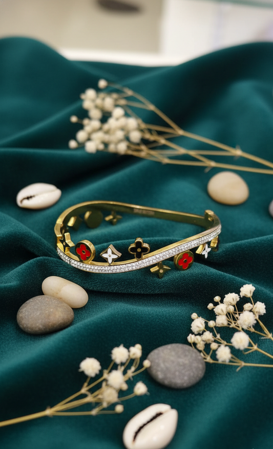Whimsical Charm Golden Bangle