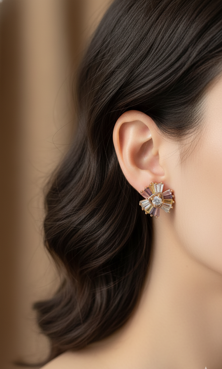 Elegant Petal Blossom Stud Earrings