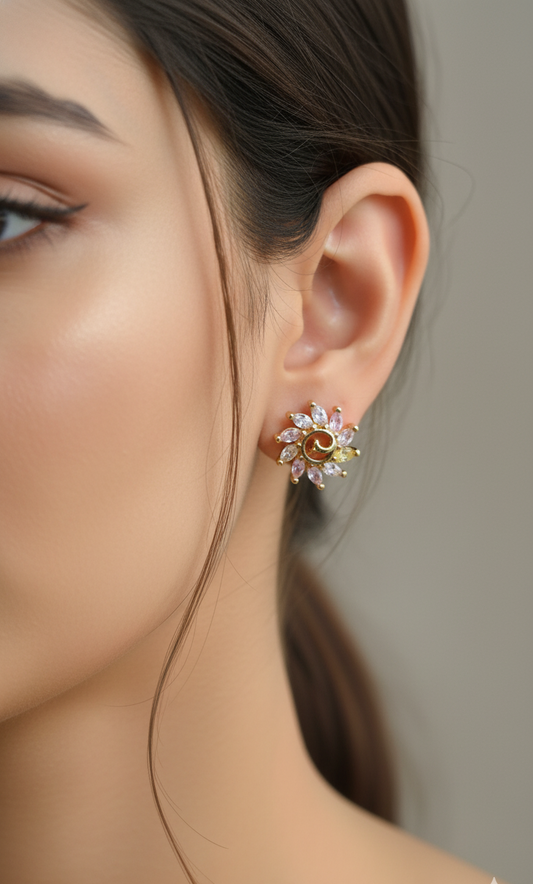 Whimsical Bloom Multicolor Stud Earrings