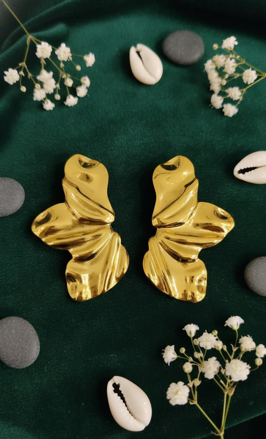 Gilded Bloom Abstract Earrings