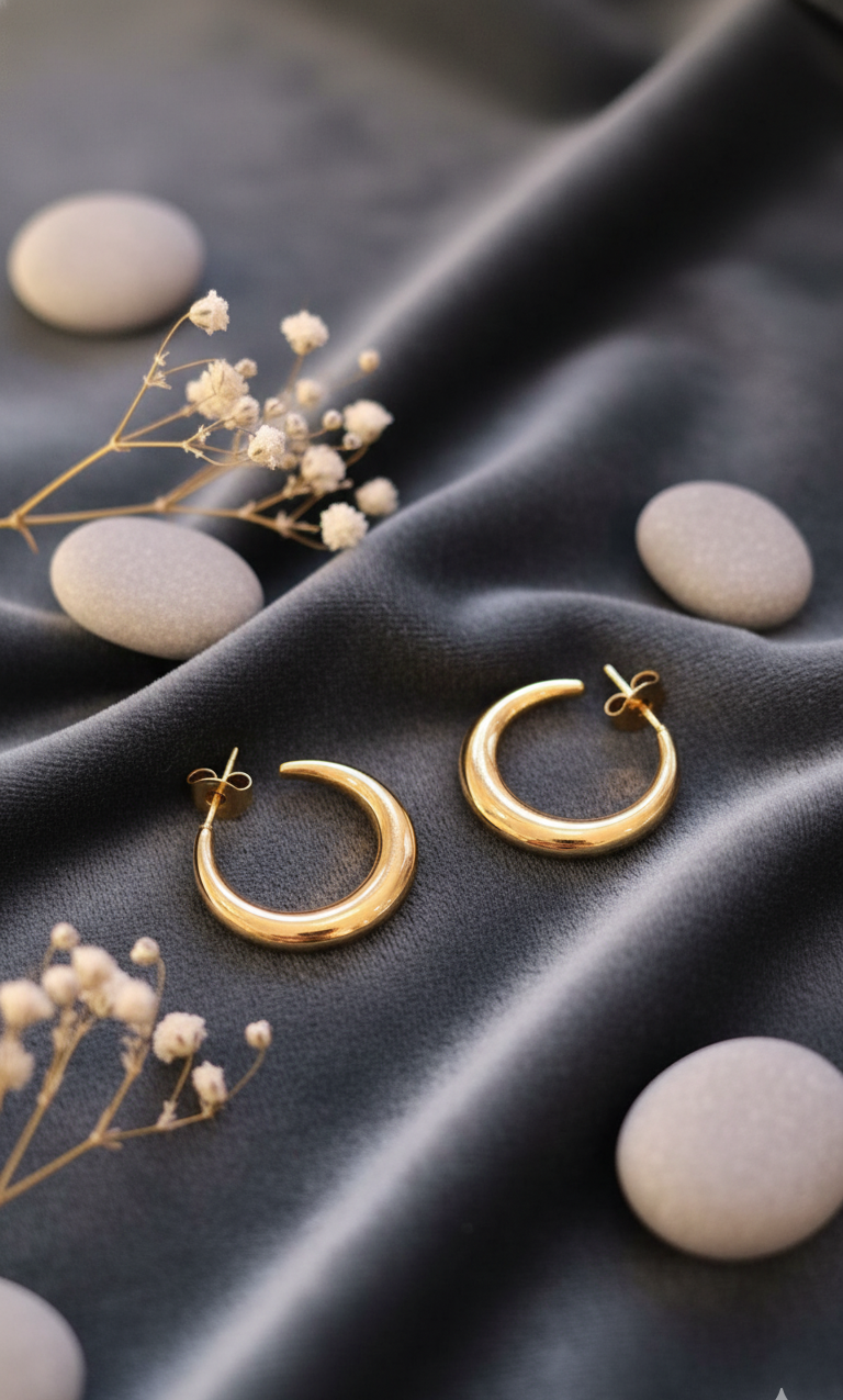 Chic Minimalist Gold Open Hoop Earrings
