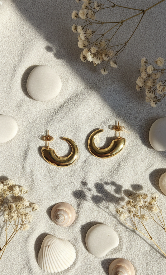 Minimalist Gold Half-Hoop Earrings