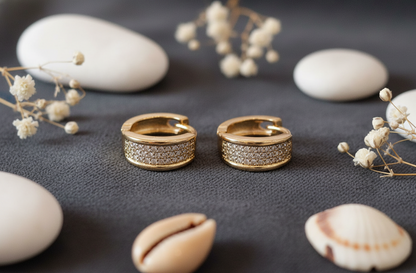 "Starlight Pave" Bold Huggie Hoops