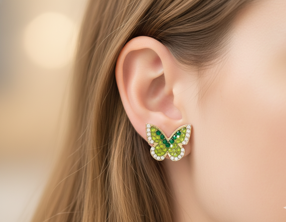 Emerald Isle Butterfly Stud Earring