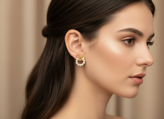 Pearl and Crystal Wreath Stud Earrings