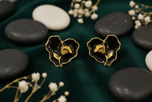 Midnight Blossom Stud Earrings