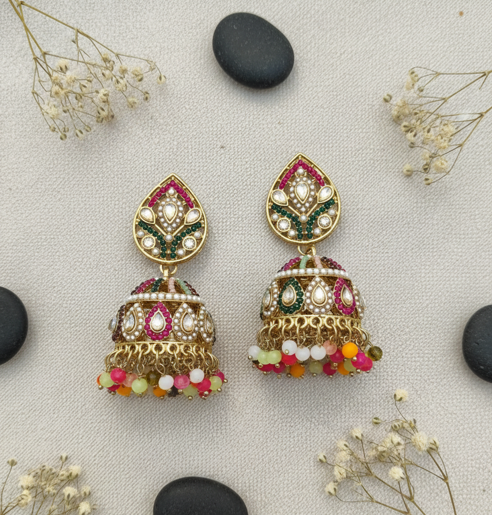 Royal Teardrop Jhumka Earrings