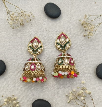 Royal Teardrop Jhumka Earrings