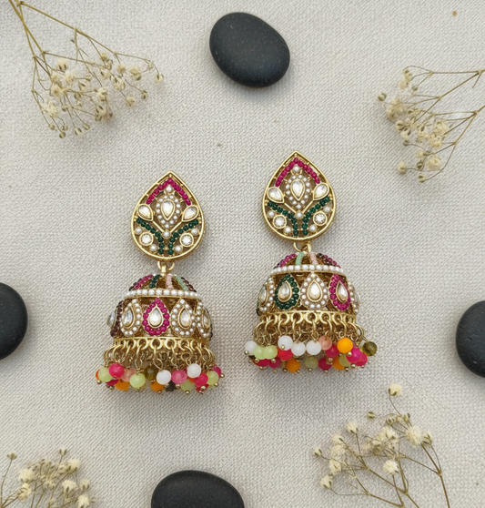 Royal Teardrop Jhumka Earrings