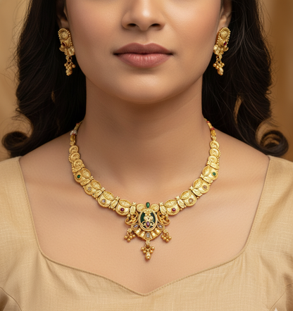 "Heritage Bloom" Gold-Plated Necklace Set