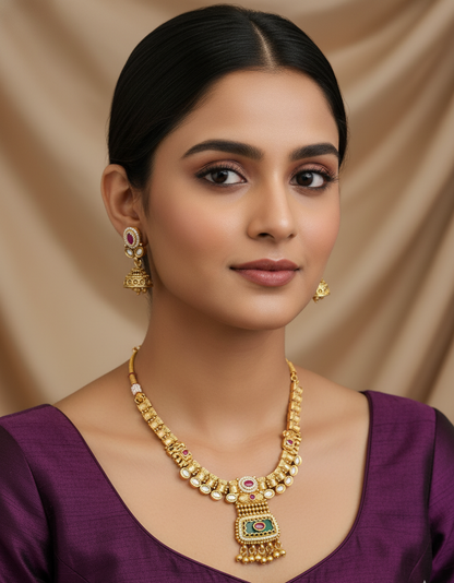 Royal Ruby & Emerald Statement Set