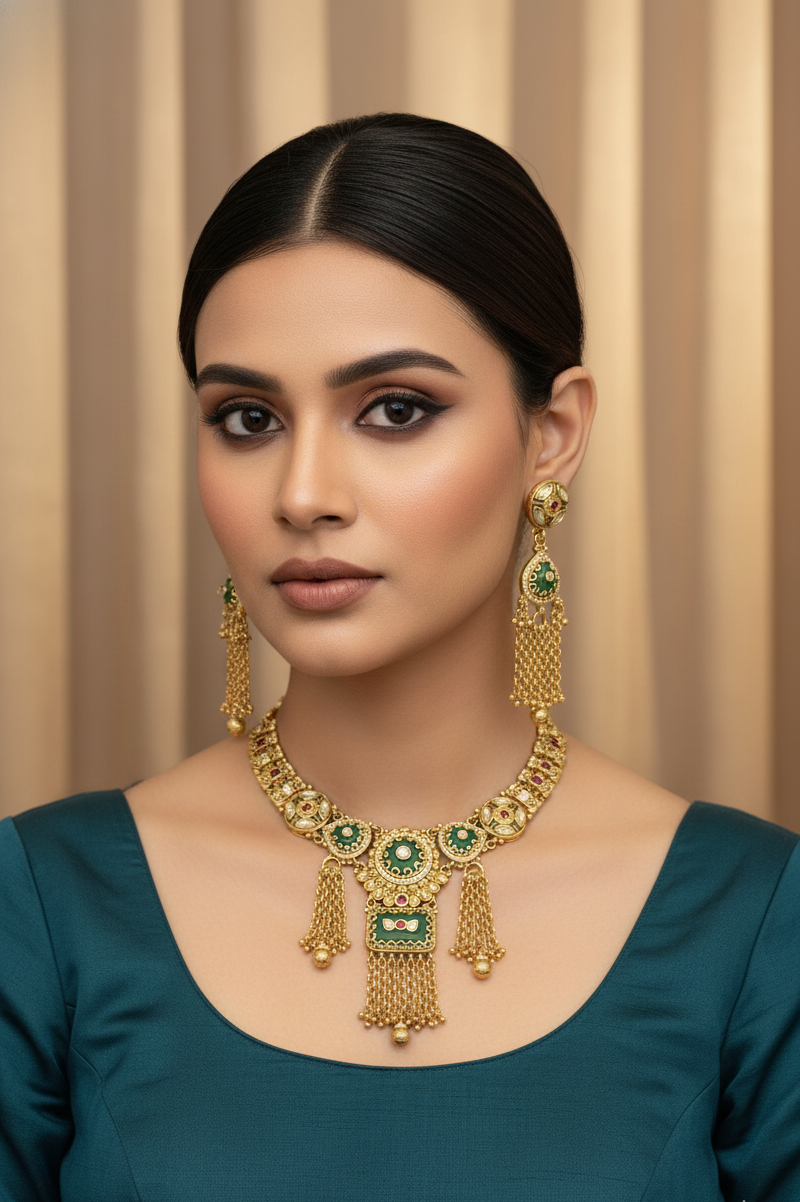 "Heritage Cascade" Choker & Dangler Set