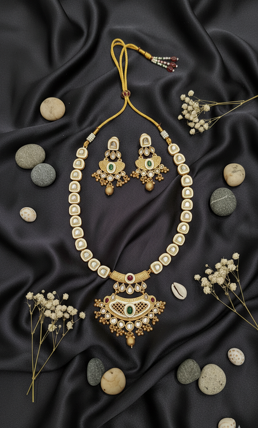 Ivory Elegance Kundan Necklace Set