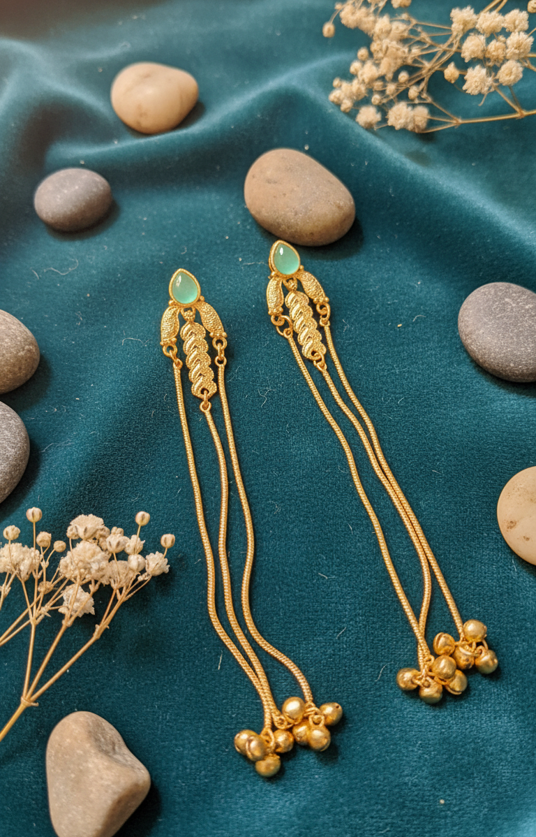 Azure Heritage Teardrop Dangle Earrings