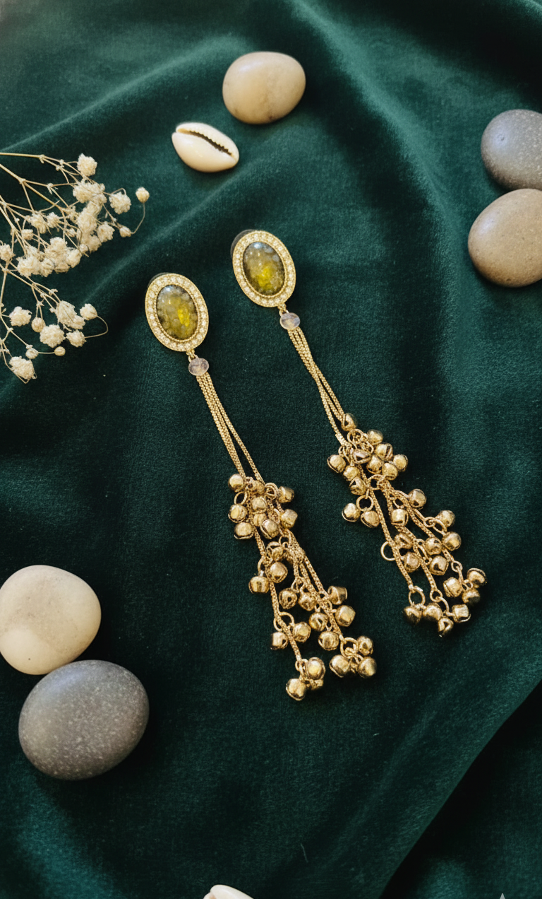 Pride Collection Earrings with Ghungroo Cluster