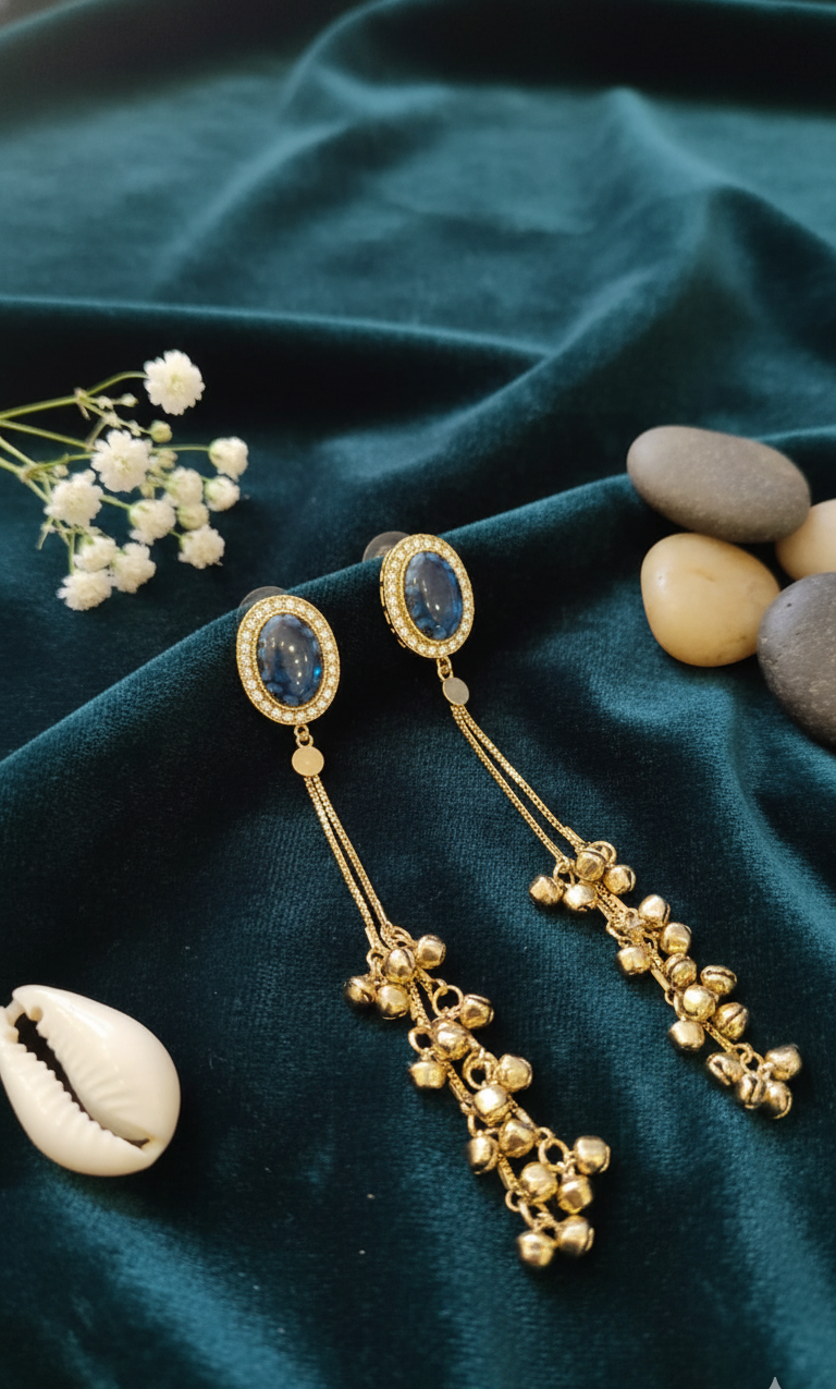 Pride Collection Earrings with Ghungroo Cluster