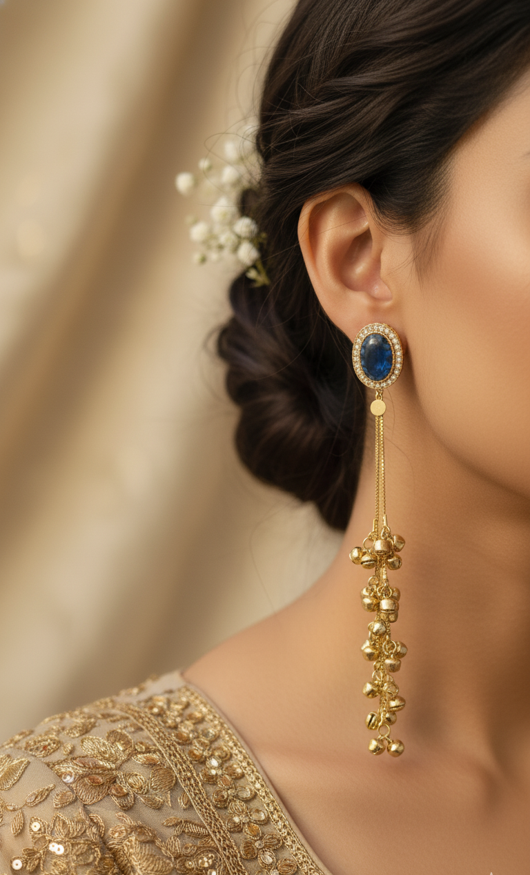 Pride Collection Earrings with Ghungroo Cluster