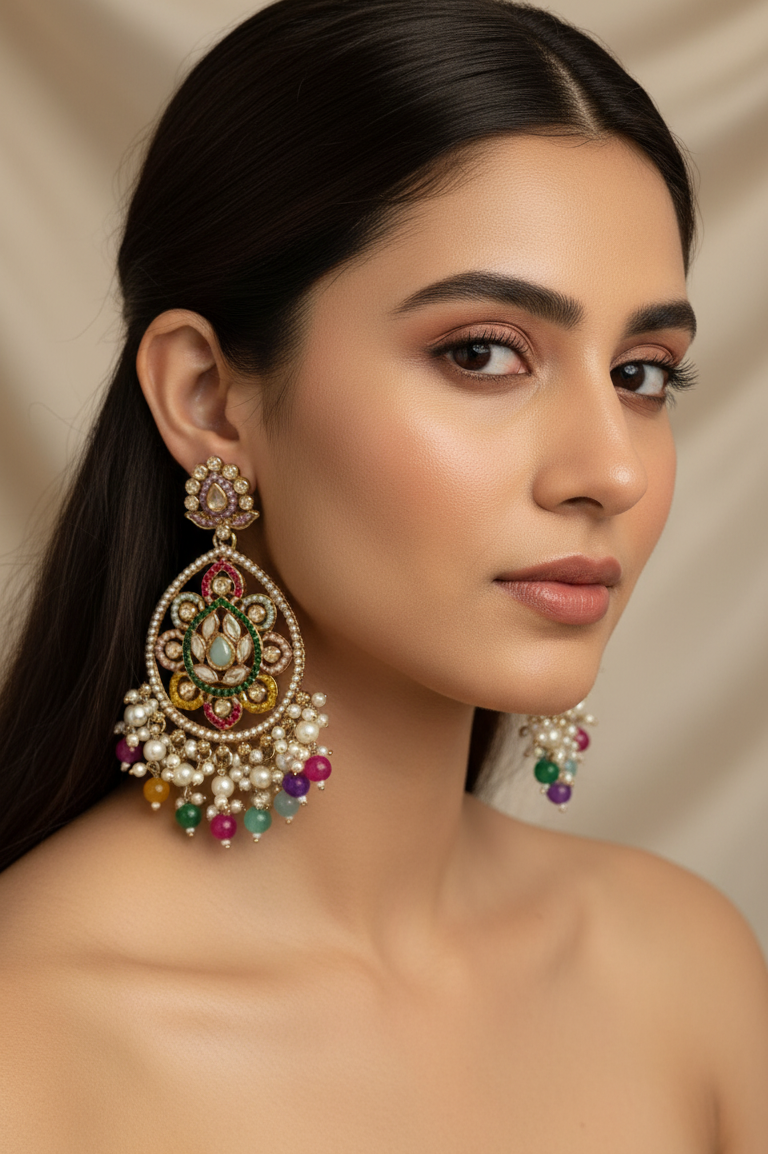 Ethnic Kundan Chandbali Earring
