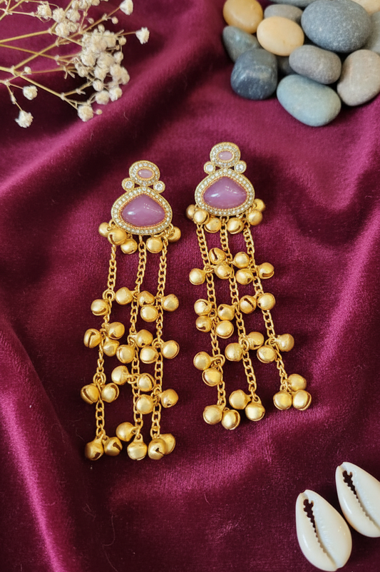 Teardrop Jhumki Tassel Earrings