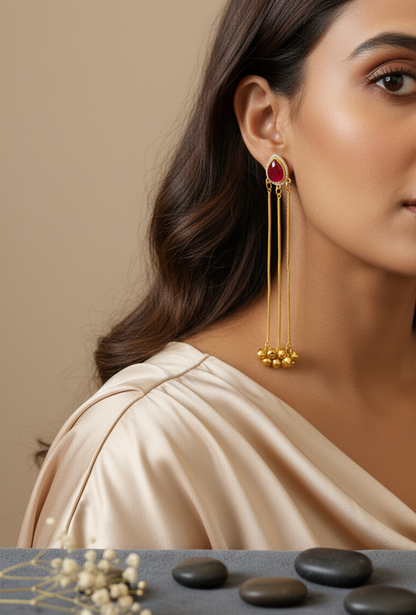 Deep Teardrop Dangler Earrings